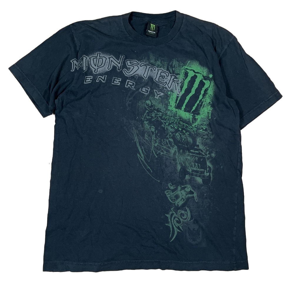 Monster Energy Made in USA Motocross Graphic T-Shirt Large Vintage Y2K